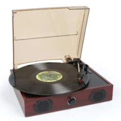 Fenton Plattenspieler RP105 Braun - Hochwertiger Plattenspieler mit modernem Design