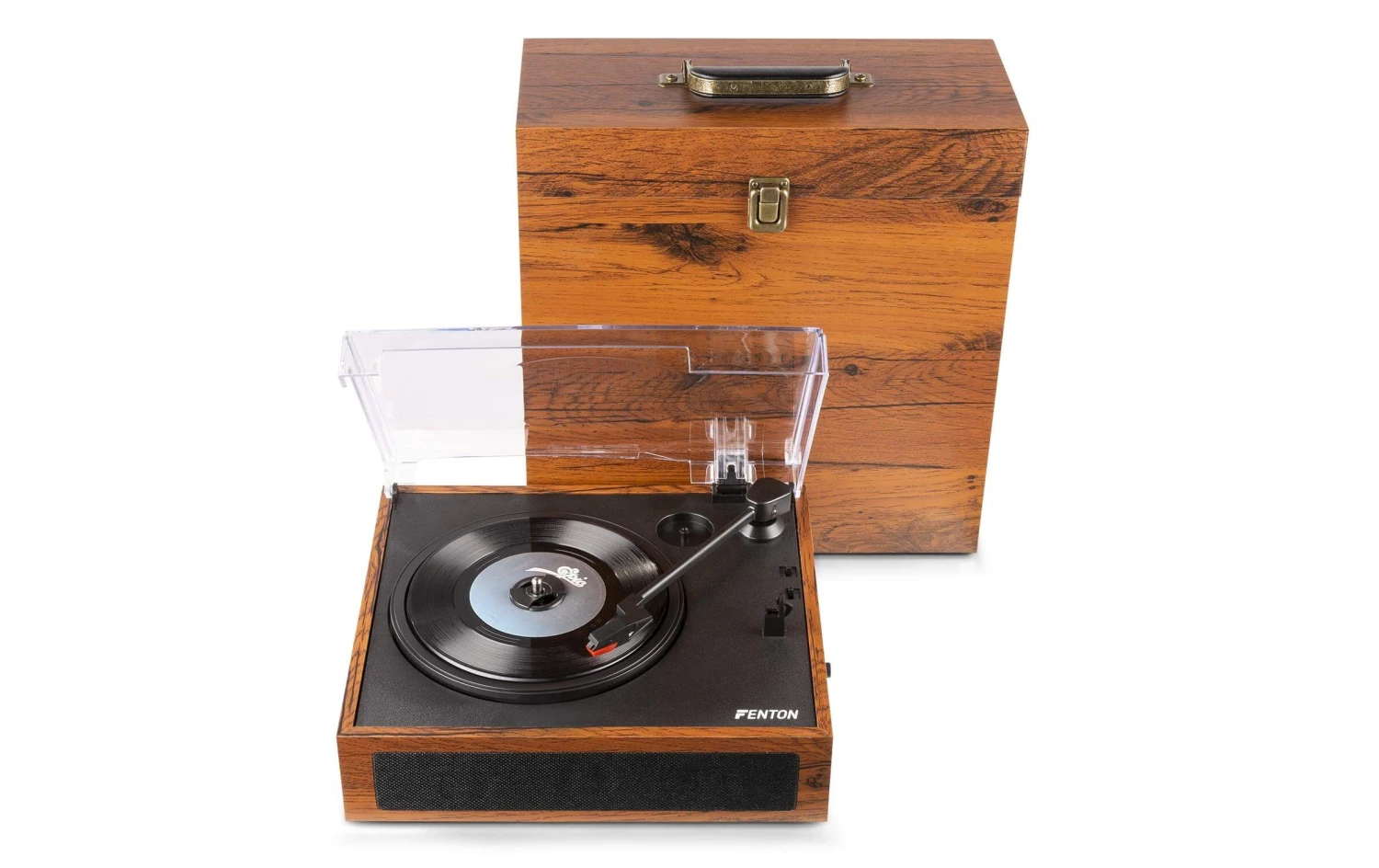 Fenton Plattenspieler Mit Bluetooth RP170L Braun - Retro-Design, 3 Geschwindigkeiten, Integrierter Lautsprecher 3 Fenton Plattenspieler Mit Bluetooth RP170L Braun - Retro-Design, 3 Geschwindigkeiten, Integrierter Lautsprecher – Bild 3