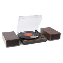 Fenton Plattenspieler RP165D Dunkelbraun - Hochwertiger Turntable mit modernem Design