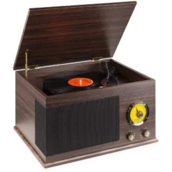 Fenton Plattenspieler Mit Bluetooth RP173 Dunkelbraun - Hochwertiger Vinyl-Player mit moderner Technologie