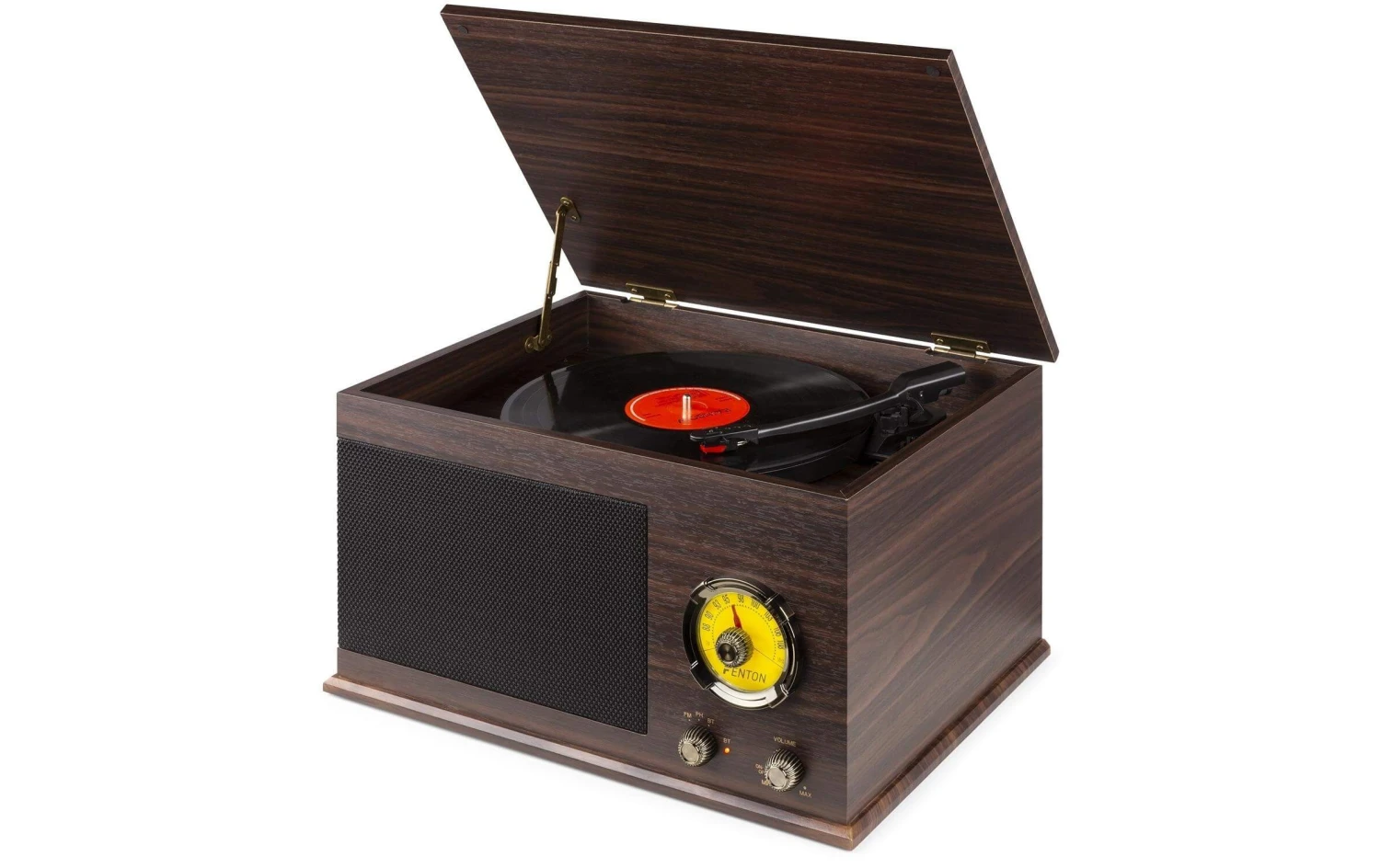 Fenton Plattenspieler Mit Bluetooth RP173 Dunkelbraun - Hochwertiger Vinyl-Player mit moderner Technologie 2 Fenton Plattenspieler Mit Bluetooth RP173 Dunkelbraun - Hochwertiger Vinyl-Player mit moderner Technologie – Bild 2