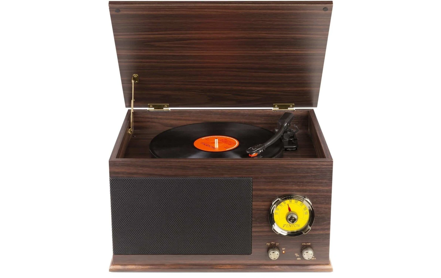 Fenton Plattenspieler Mit Bluetooth RP173 Dunkelbraun - Hochwertiger Vinyl-Player mit moderner Technologie 3 Fenton Plattenspieler Mit Bluetooth RP173 Dunkelbraun - Hochwertiger Vinyl-Player mit moderner Technologie – Bild 3