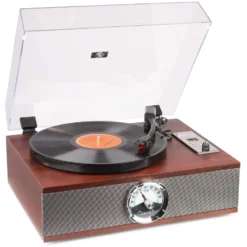 Fenton Plattenspieler Mit Bluetooth RP180 Dunkelbraun - Hochwertiger Vinyl-Player mit moderner Technologie