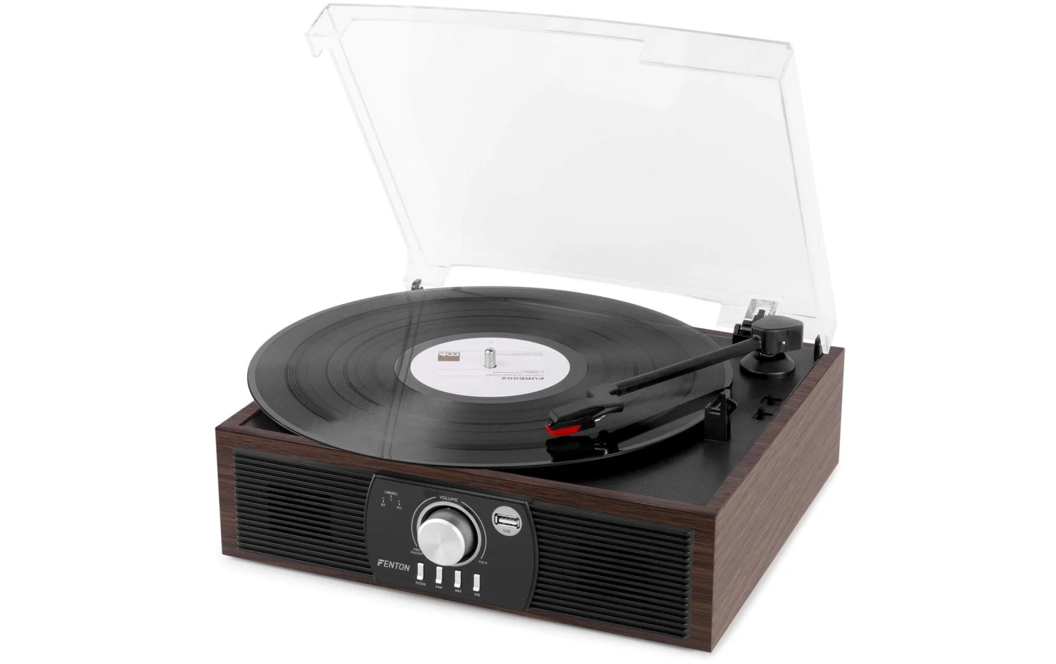 Fenton RP175DW Plattenspieler Mit Bluetooth - Dunkelbraun | Hochwertiger Vinyl-Player 2 Fenton RP175DW Plattenspieler Mit Bluetooth - Dunkelbraun | Hochwertiger Vinyl-Player – Bild 2