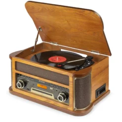 Fenton Plattenspieler Memphis Vintage Hellbraun - Retro-Plattenspieler mit moderner Technik