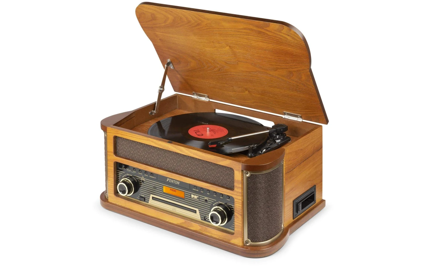 Fenton Plattenspieler Memphis Vintage Hellbraun - Retro-Plattenspieler mit moderner Technik 1 Fenton Plattenspieler Memphis Vintage Hellbraun - Retro-Plattenspieler mit moderner Technik