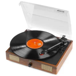 Fenton Plattenspieler RP106W Braun - Hochwertiger Plattenspieler für Vintage-Sound