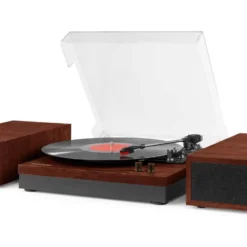 Fenton Plattenspieler RP165L Braun | Hochwertiger Plattenspieler für Vinyl-Liebhaber