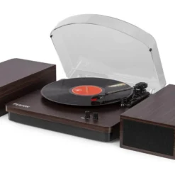 Fenton Plattenspieler RP168DW Dunkelbraun - Hochwertiger Plattenspieler für echten Klanggenuss
