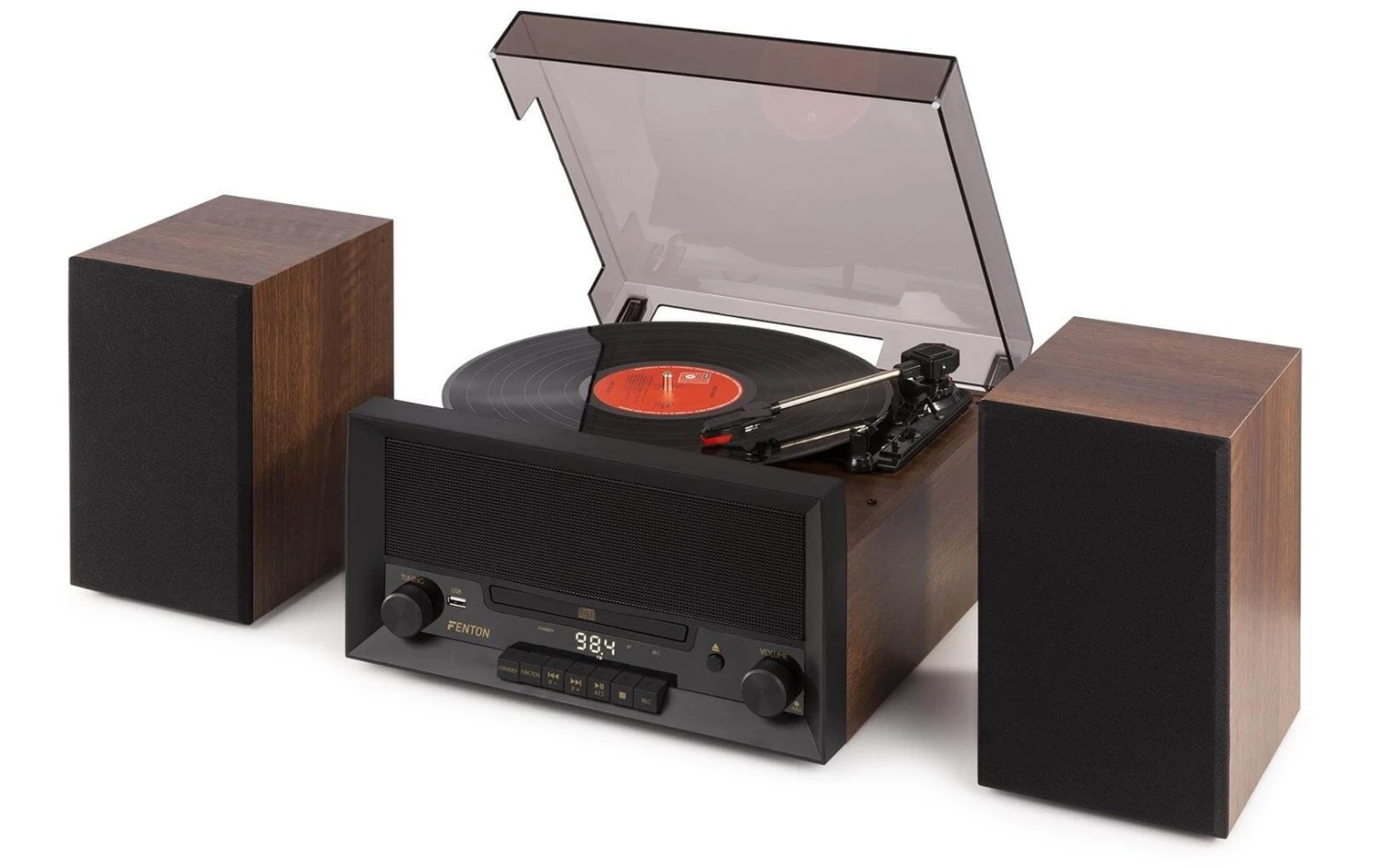 Fenton Plattenspieler Set RP135W Braun - Hochwertiger Plattenspieler mit modernem Design 1 Fenton Plattenspieler Set RP135W Braun - Hochwertiger Plattenspieler mit modernem Design
