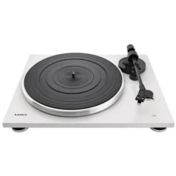 Lenco L-87WH Manueller Plattenspieler - 33/45 RPM Vinyl-Player mit Stahlplattenteller